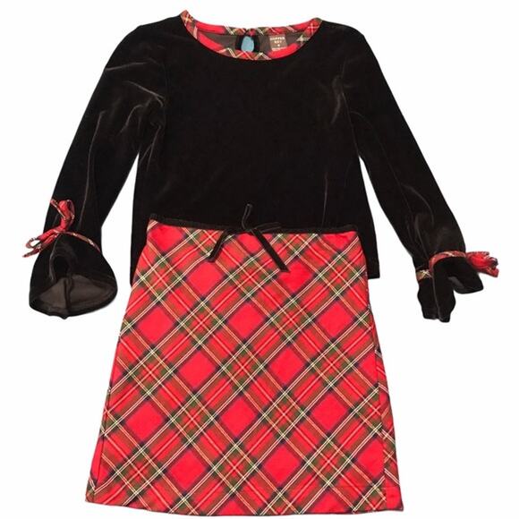 Copper Key Black Velour Top & Tartan Plaid Skirt 6 - Picture 8 of 8